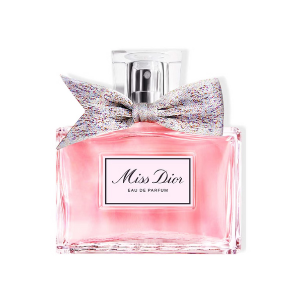 Miss Dior Eau de Parfum 80ml bottle with pink floral fragrance and elegant silver bow, ideal for women seeking a timeless luxury perfume.