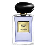 Armani Privé Figuier Eden Eau de Toilette 100ml bottle with gold label and black cap, showcasing its luxurious unisex fresh & woody fragrance.