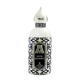 Attar Collection Musk Kashmir Eau de Parfum 100ml bottle in elegant white with black ornamental design, ideal for men and women seeking creamy musky scents.