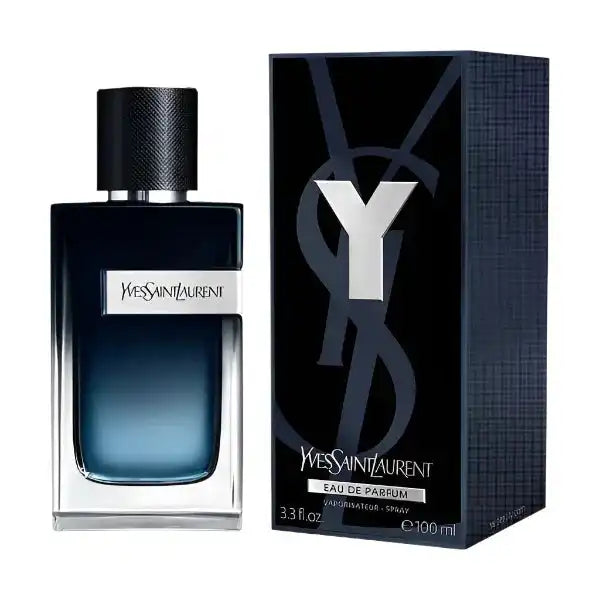 YSL Y Eau de Parfum 100ml bottle with retail box, perfect for gifting or personal use in premium men's fragrance collection.